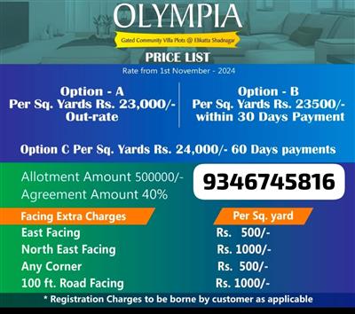 HMDA & RERA open plots for sale in Shadnagar