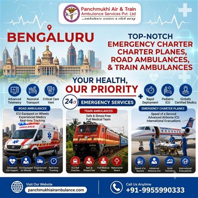 Call Panchmukhi Air and Train Ambulance for ICU Facilities in Bangalore