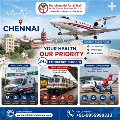 Now, Panchmukhi Air and Train Ambulance Service In Chennai Makes Patient