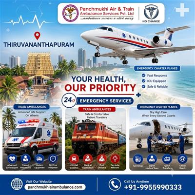 Panchmukhi Air and Train Ambulance Service in Thiruvananthapuram Is Here