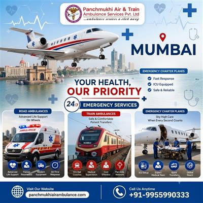 Panchmukhi Air and Train Ambulance Service in Mumbai Are Known For Emergency