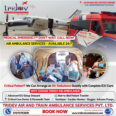 Tridev Air Ambulance Services in Kolkata – Quick Medical Airlift in Emergencies