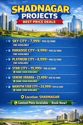 Plots for Sale in Shadnagar