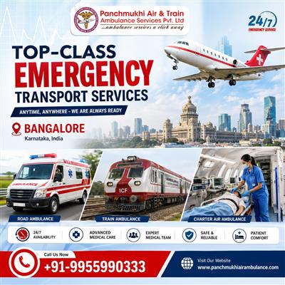 Panchmukhi Air Ambulance Service in Bangalore Carry Essential Medical Supplies