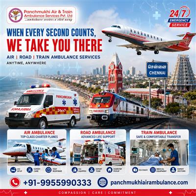 Panchmukhi Arranges Fully Supported Medical Air and Train Services from Chennai