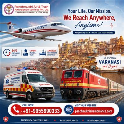 Panchmukhi Air Ambulance Service in Varanasi Offers Team of Doctors to Care