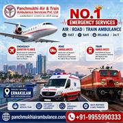 Panchmukhi Air Ambulance Services from Ernakulam - Critical Care Team Follows