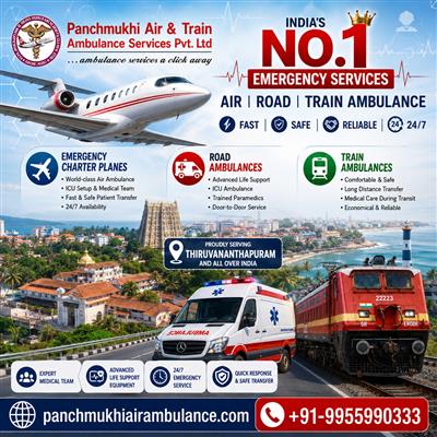 Panchmukhi Hi Tech Air Ambulance in Thiruvananthapuram- Medical Evacuation