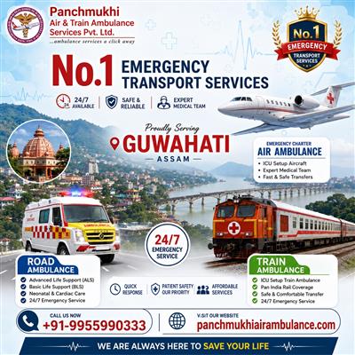 Panchmukhi Air Ambulance in Guwahati Provides Excellent Patient Transportation