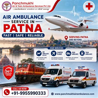 Panchmukhi Air Ambulance Service in Patna Carefully Transports Injured Patients