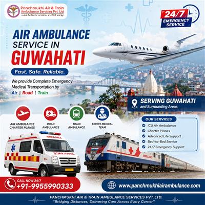 Book the Panchmukhi Air Ambulance Service in Guwahati with Life Care Medical