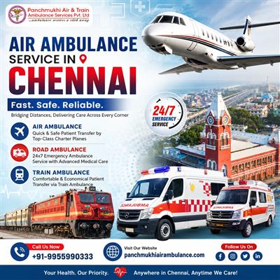 The Panchmukhi Air Ambulance Service in Chennai Offers a Safe Patient Transport
