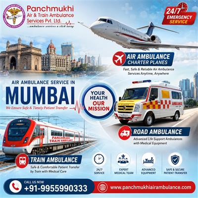 Panchmukhi ICU Air Ambulance from Mumbai- Safe Medical Evacuation with Caution