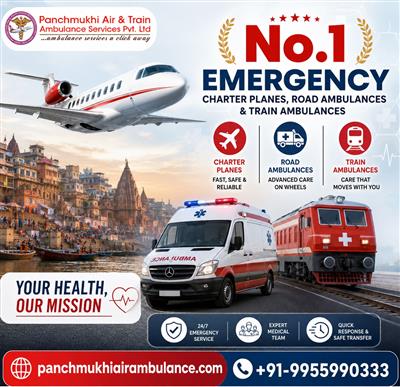 Panchmukhi Hi Tech Air Ambulance in Varanasi- Rapid Emergency Care