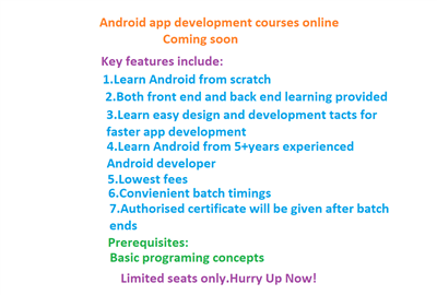 Android application development course online
