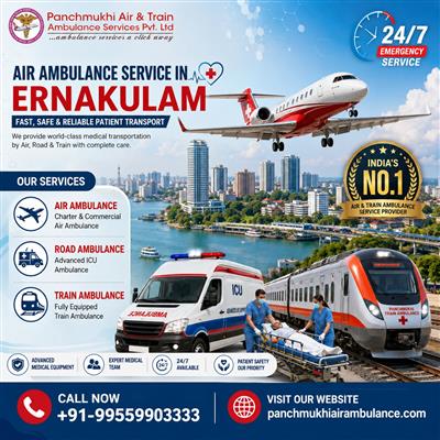 Panchmukhi Affordable Air Ambulance in Ernakulam- Medical Transfers