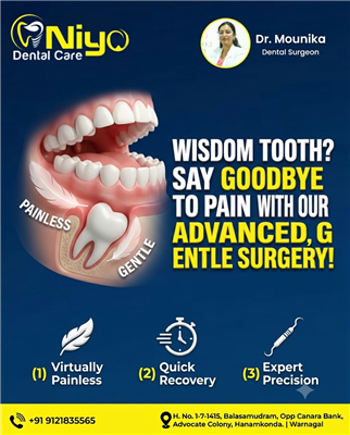 Painless Wisdom Tooth Surgery at Niyo Dental Care, Hanamkonda