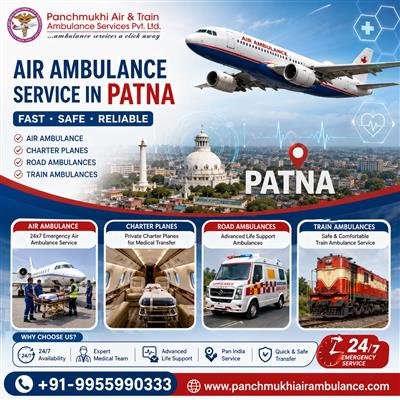 Panchmukhi ICU Air Ambulance from Patna- Reliable Medical Mobility