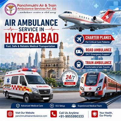 Get Panchmukhi Air Ambulance Service in Hyderabad, Which Transports Patients