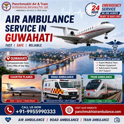 Use Panchmukhi Air Ambulance Service in Guwahati, Which Offers Medical Solutions