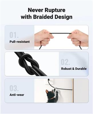 Cat 8 SFTP Ethernet Cable – Braided, Heavy Duty, 40Gbps, 2000MHz, Double Shielde