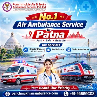 Panchmukhi Air Ambulance in Patna - Rapid Air Medical Rescue