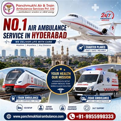 Panchmukhi Hi Tech Air Ambulance in Hyderabad - Critical Care Transfer Arranged