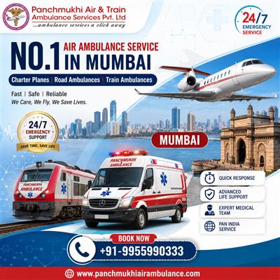 Panchmukhi ICU Air Ambulance in Mumbai - Emergency Patient Transfer Arranged