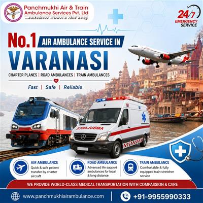 Panchmukhi Hi Tech Air Ambulance in Varanasi - Secured and Medically Balanced
