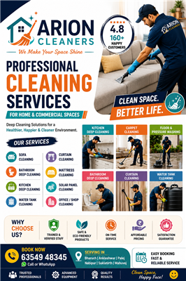 Arion Cleaners – Professional Deep Cleaning Services in Bharuch & Ankleshwar