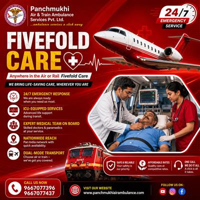 Panchmukhi Hi Tech Train Ambulance in Patna- Compassionate patient assistance