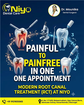 Pain-Free Root Canal Treatment (RCT) in Hanamkonda & Warangal | Niyo Dental Care