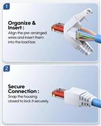 FEDUS Ping Toolless Cat6 RJ45 Connector - Tool Free Ethernet Network Plug, Crimp