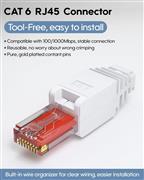 FEDUS Ping Toolless Cat6 RJ45 Connector - Tool Free Ethernet Network Plug, Crimp
