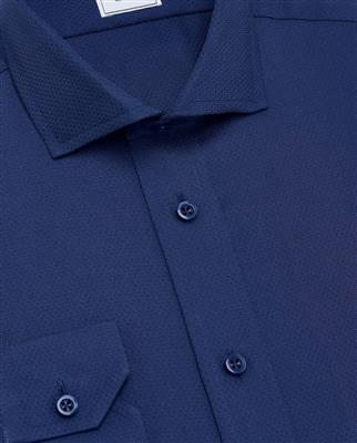 Camicissima Dark Blue Non-Iron Dobby Shirt - Slim Fit | 100% Cotton