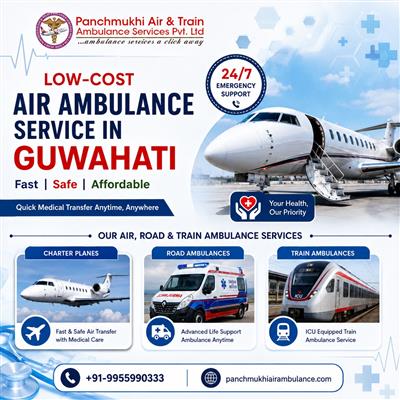 Panchmukhi Air Ambulance in Guwahati Is Available 24/7 with Its Premier Service