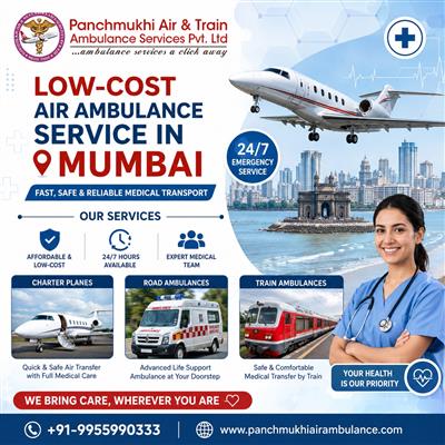 Panchmukhi Air Ambulance in Mumbai Provides Advanced Critical Care Ambulances
