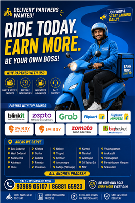Looking for Bike Riders in Rajahmundry, Kakinada & Vizag – Join Our Team!
