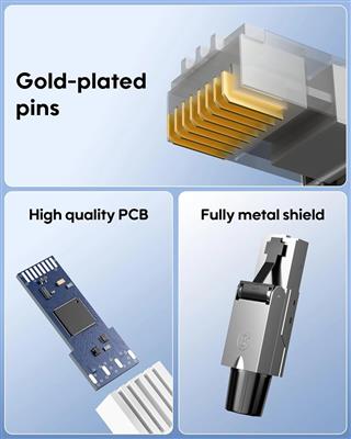 FEDUS PING Cat 8 RJ45 Connector Toolless | 40Gbps 2000MHz High Speed Shielded Et