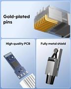 FEDUS PING Cat 8 RJ45 Connector Toolless | 40Gbps 2000MHz High Speed Shielded Et