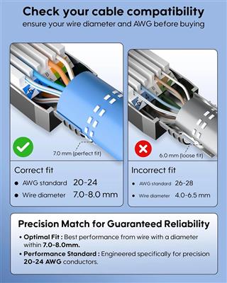 FEDUS PING Cat 8 RJ45 Connector Toolless | 40Gbps 2000MHz High Speed Shielded Et