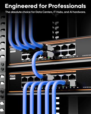 FEDUS PING Cat 8 RJ45 Connector Toolless | 40Gbps 2000MHz High Speed Shielded Et
