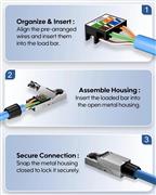 FEDUS PING Cat 8 RJ45 Connector Toolless | 40Gbps 2000MHz High Speed Shielded Et