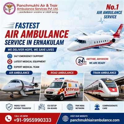 Panchmukhi Air Ambulance in Ernakulam Helps Arrange Easy, Safe, and Secure