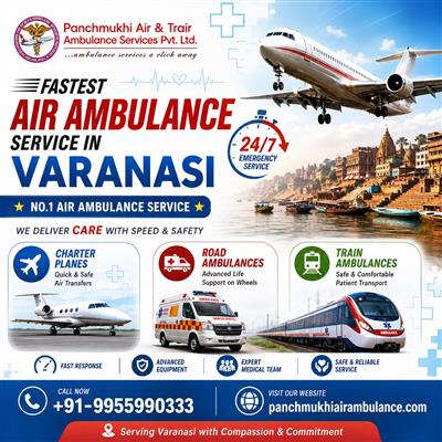 Panchmukhi Air Ambulance in Varanasi Provides a Well-Supervised Relocation