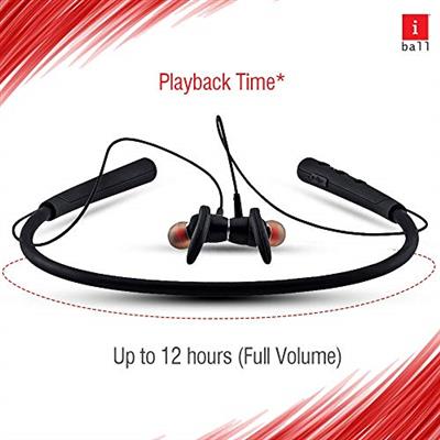 iBall EarWear Base BT 5.0 Neckband Earphone with Mic and 12 Hours Battery Life (