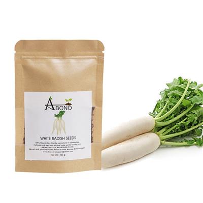 Abono White Radish Seeds for Planting Kitchen Garden