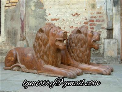Antiques wooden Lion