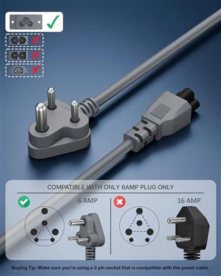 FEDUS TPR (Thermoplastic Rubber) Laptop Power Cord