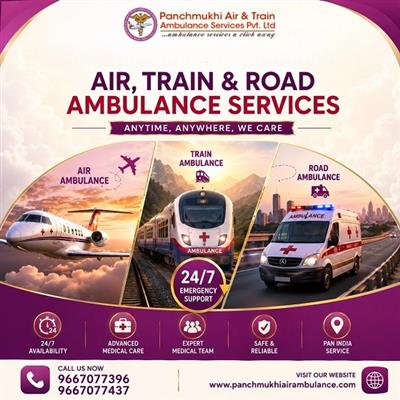 Hire Panchmukhi Air and Train Ambulance Service in Amritsar with best Healthcare